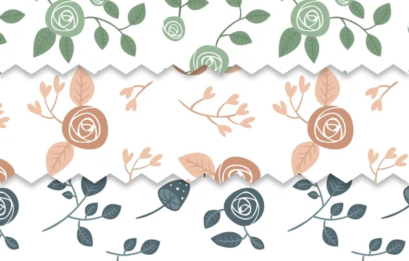 Белый, фон, розы, текстура, бутоны, vintage, patterns, roses