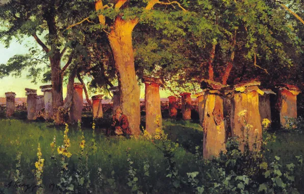 Картина, жанровая, пасека, Пчельник, Андрей Шильдер