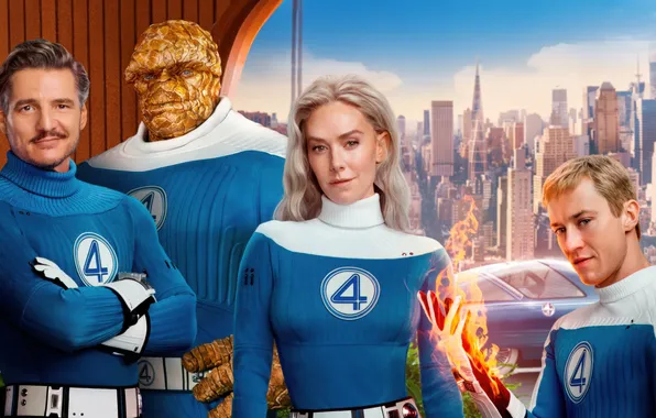 Постер, персонажи, комикс, костюмы, Фантастическая четвёрка, MARVEL, Fantastic Four, Pedro Pascal