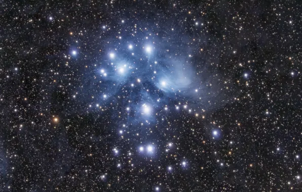 Космос, звезды, M45, Pleiades