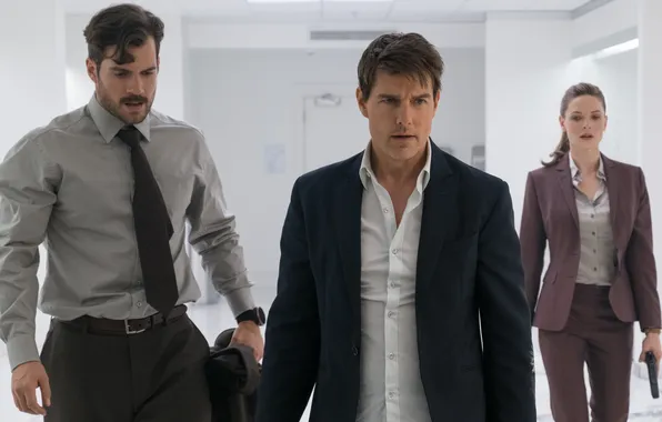 Кадр, боевик, Том Круз, Tom Cruise, Henry Cavill, Генри Кавилл, Ethan Hunt, Rebecca Ferguson