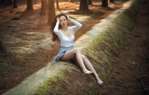 Взгляд, девушка, азиатка