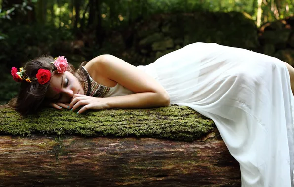 Девушка, поза, фон