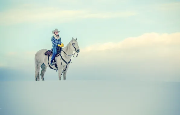 Winter, horse, cowgirl