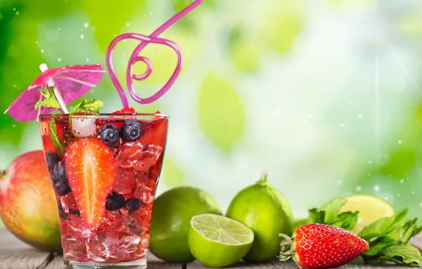 Коктейль, summer, фрукты, fresh, fruit, drink, cocktail, tropical