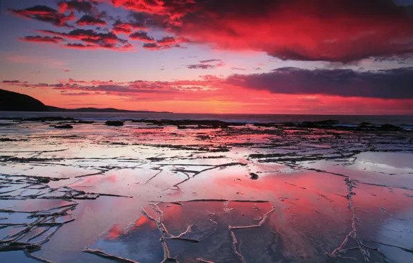 Море, пляж, закат