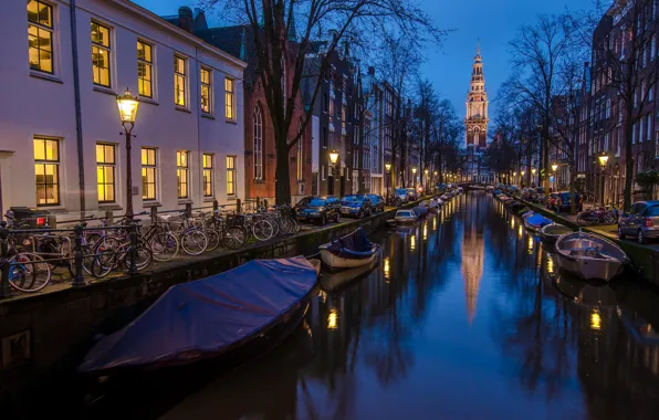 Картинка фото, Holland, Amsterdam, |синий час|