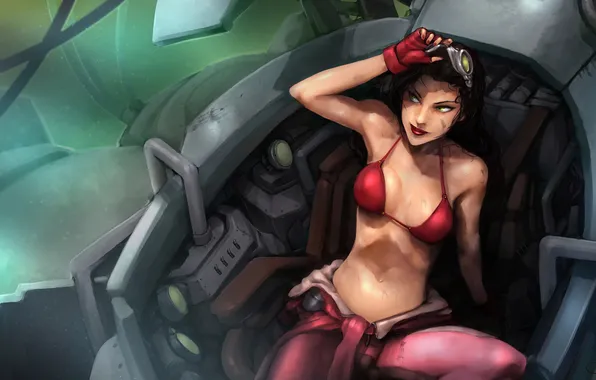 Девушка, робот, арт, очки, Asami Sato, legend of Korra
