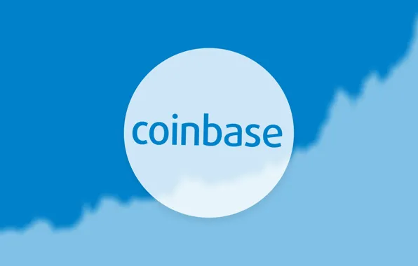 Logo, white, blue, cloud, exchange, coinbase