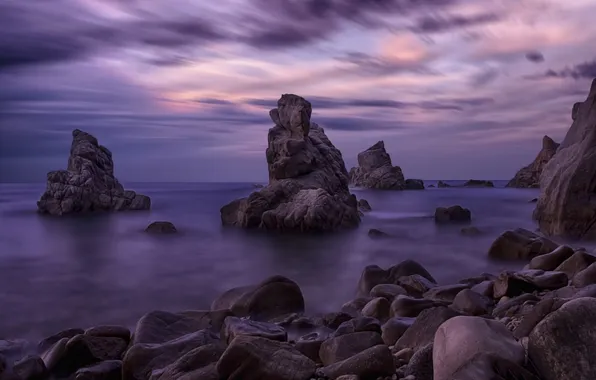Море, ночь, скалы
