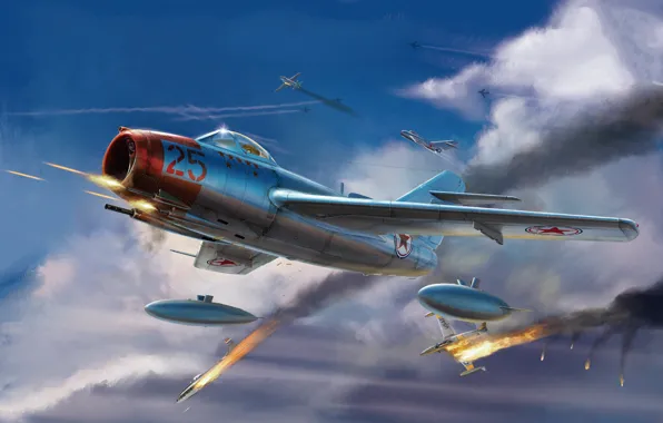 Картинка СССР, МиГ-15, Корейская война 1950—1953 годов, ВВС КНДР