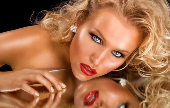 Картинка взгляд, лицо, модель, макияж, красавица