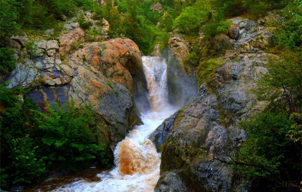 Картинка Водопад, Скалы, Река, Waterfall