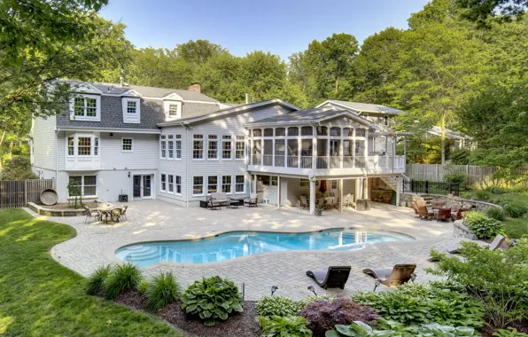 Картинка дома, бассейн, особняк