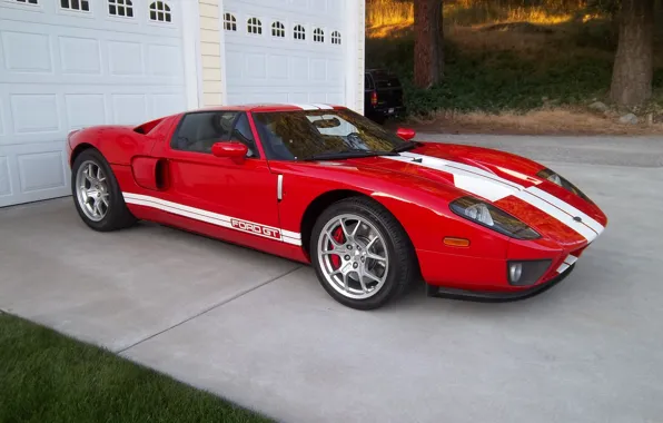 Red, ford, garage, gt