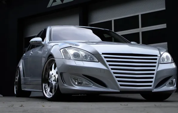 Тюнинг, Mercedes, серая, Mercedes S klass