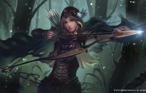 Картинка девушка, лук, лучница, стрела, archer