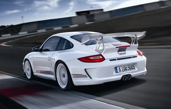 Белый, 911, 997, Porsche, суперкар, порше, GT3, гоночный трек