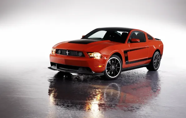Картинка красный, мустанг, форд, Ford Mustang Boss 2012