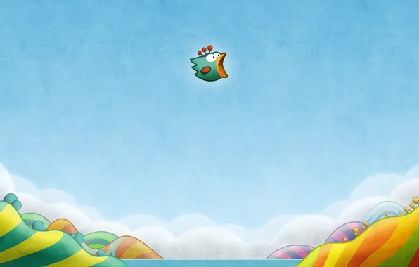 Земля, птичка, крылышки, Tiny Wings