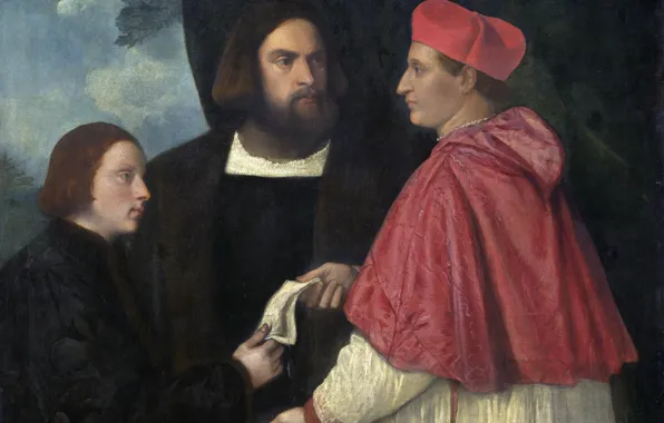 Картинка Тициан с подмастерьями, Джироламо и кардинал Марко, ок.1520