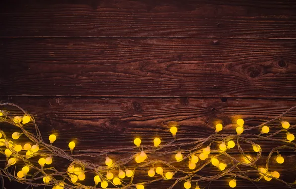 Фон, дерево, Новый Год, Рождество, гирлянда, Christmas, wood, background