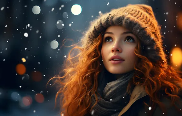 Картинка girl, hat, beautiful, look, ai art