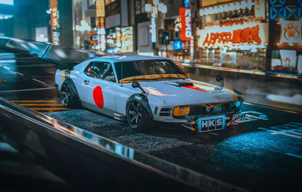 Mustang, Авто, Город, Япония, Ретро, Машина, Тюнинг, City