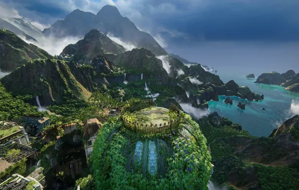 Лес, пейзаж, природа, город, джунгли, Uncharted: The Lost Legacy
