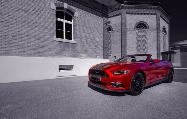 Красный, Mustang, Ford, 2016 Ford Mustang GT Convertible