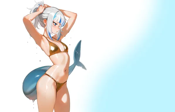 Kawaii, girl, hot, sexy, wet, anime, tail, pretty