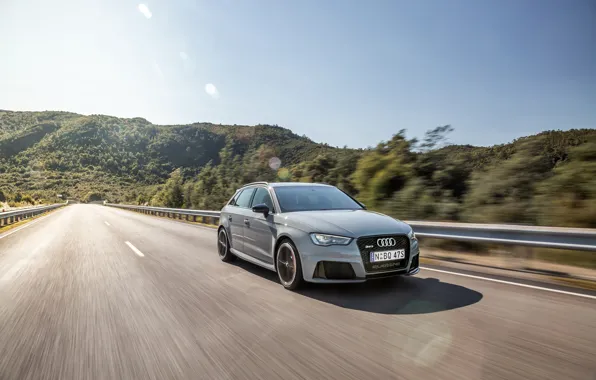Движение, Audi, скорость, трасса, Sportback, RS3
