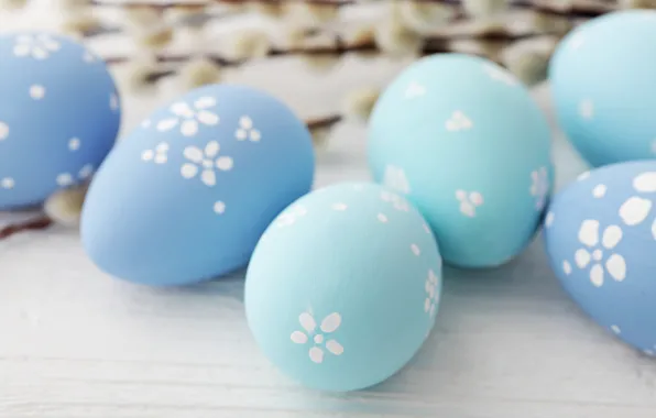 Картинка Пасха, яйца крашенные, wood, spring, Easter, eggs, decoration, Happy