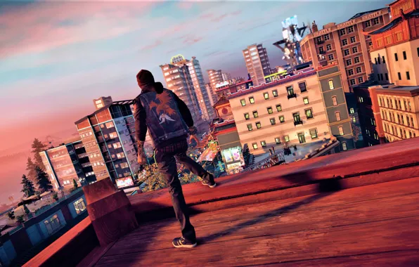 Крыша, город, парень, inFAMOUS, inFAMOUS: Second Son