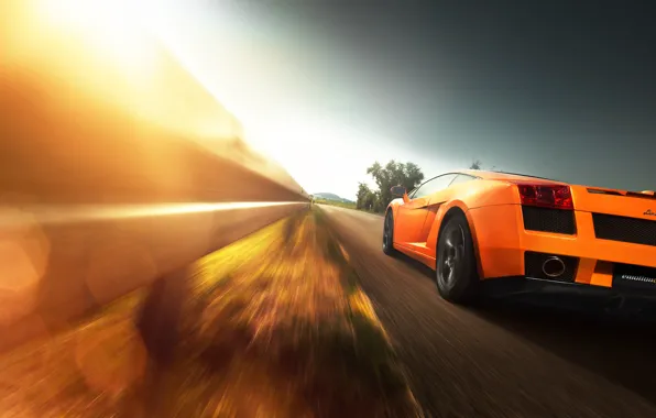 Картинка Lamborghini, Gallardo, sunset, orange, Christian Motzek
