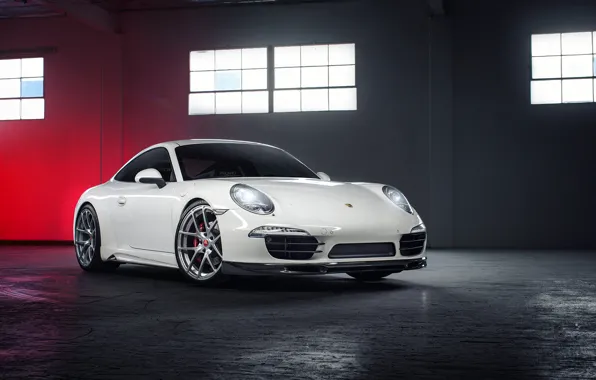 Porsche, white, порше, Coupe, Carrera, Edition, 991, frontside