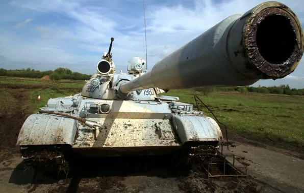Дуло, танк, ствол, советский, средний, Т-55