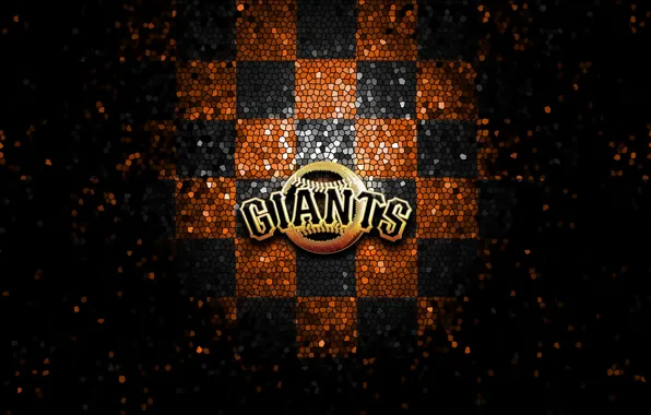 Wallpaper, sport, logo, baseball, glitter, checkered, MLB, San Francisco Giants