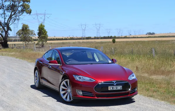 Картинка Tesla, Model S, AU-spec, 2014, тесла, электрокар, P85