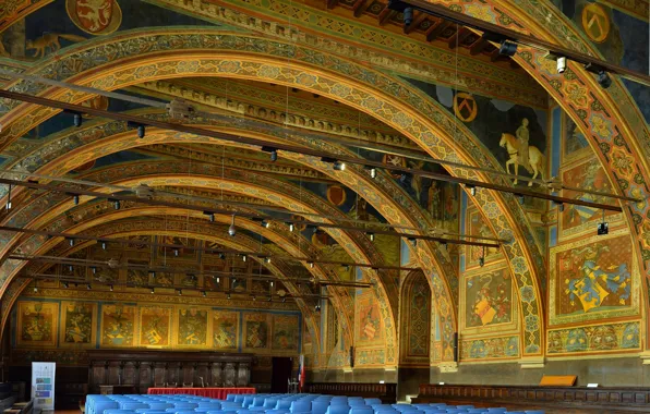 Картинка Италия, фреска, Перуджа, Дворец приоров, Зал нотариусов