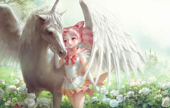 Девочка, пегас, Sailor Moon