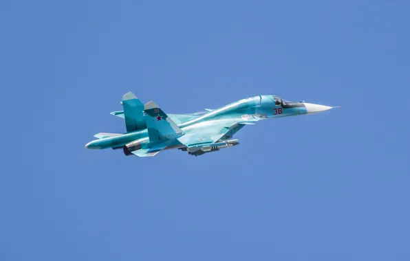 Картинка полет, истребитель, бомбардировщик, Су-34