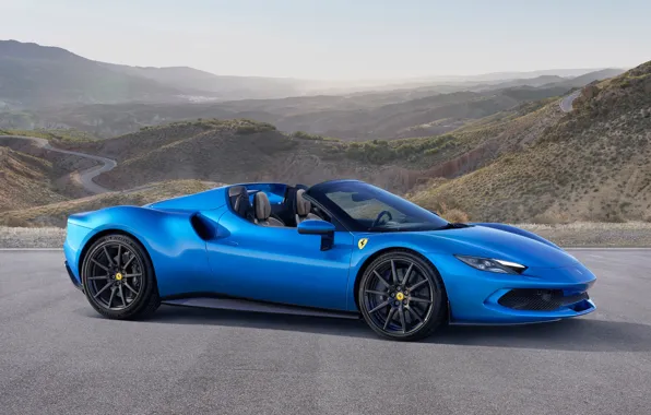 Дорога, горы, Ferrari, GTS, 2023, 296, Ferrari 296 GTS