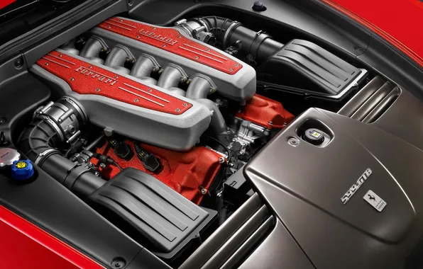 Картинка двигатель, Ferrari, supercar
