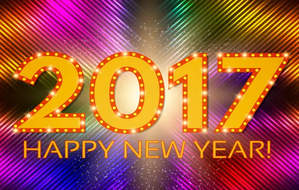 Картинка colorful, Новый Год, abstract, background, neon, happy new year, 2017, glittering