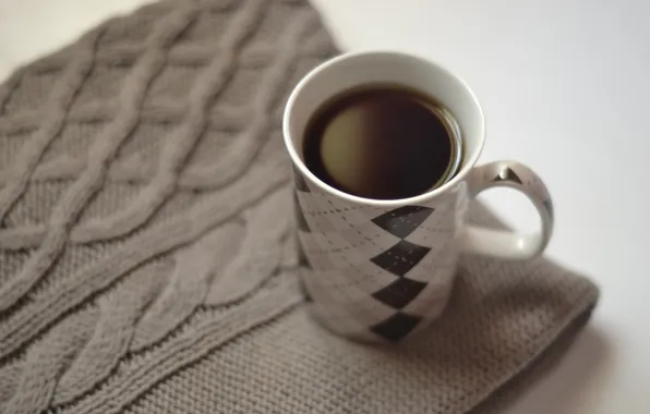 Зима, тепло, кофе, чашка, уютно