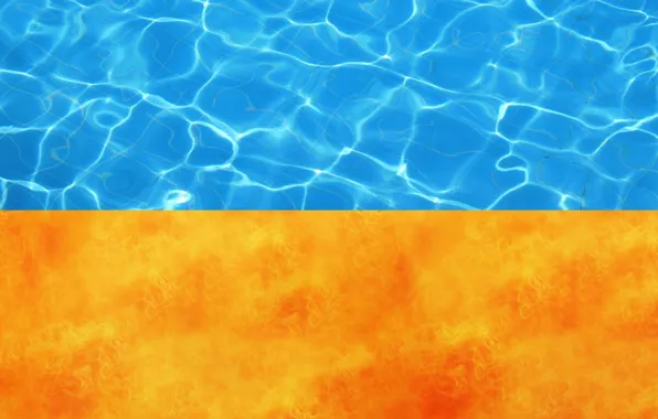Картинка вода, пламя, Флаг, Украина