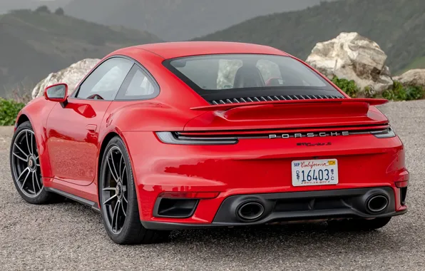 Картинка красный, Porsche, порше, Porsche 911, Porsche 911 Turbo S, 2020