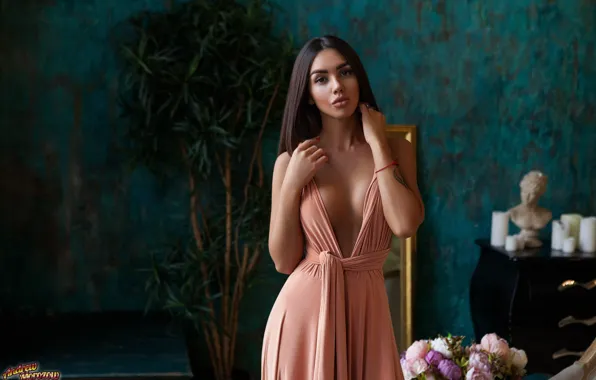 Model, Tattoo, Cleavage, Dress, Pose, Andrew Morozow