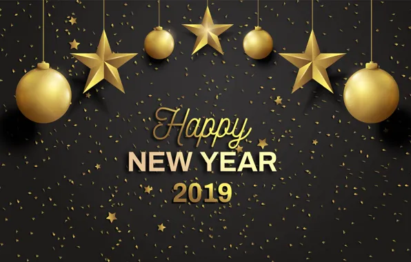 Фон, праздник, черный, Новый год, New year, 2019